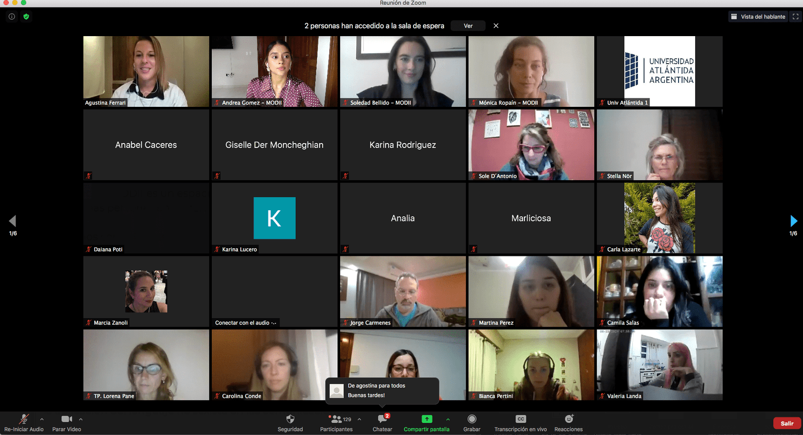 Imagen de una videoconferencia con la comunidad del ISCEM durante el webinario.